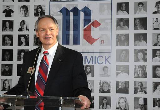 McCormick CEO Alan Wilson introduces the company's Flavor of Together program, a yearlong program to unite people around the world over a shared passion for flavor, during an event to celebrate McCormick's 125th anniversary, Dec. 3 in New York. 