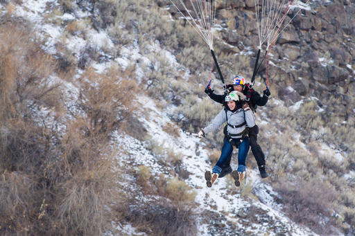 "Trip Flip" traveler Sara experiences the adrenaline rush from BASE jumping over Idaho’s Snake River.