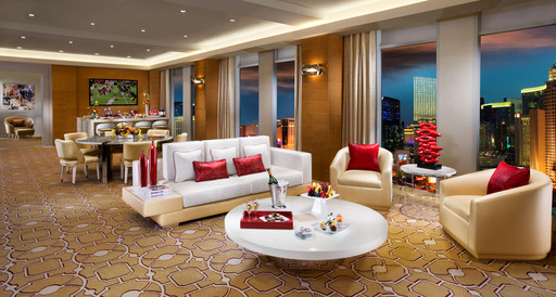 Living Room in Sky Villa Suite at The New Tropicana resort in Las Vegas