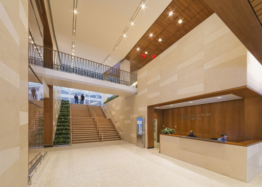The lobby of the Belfer Research Building