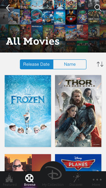 Discover new and classic Disney Movies on Disney Movies Anywhere iPad version © 2014 Disney © 2014 Marvel © 2014 Disney/Pixar