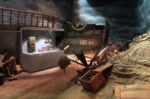 A look inside the Omaha Beach exhibit at the First Division Museum at Cantigny Park in Wheaton, Illinois.
