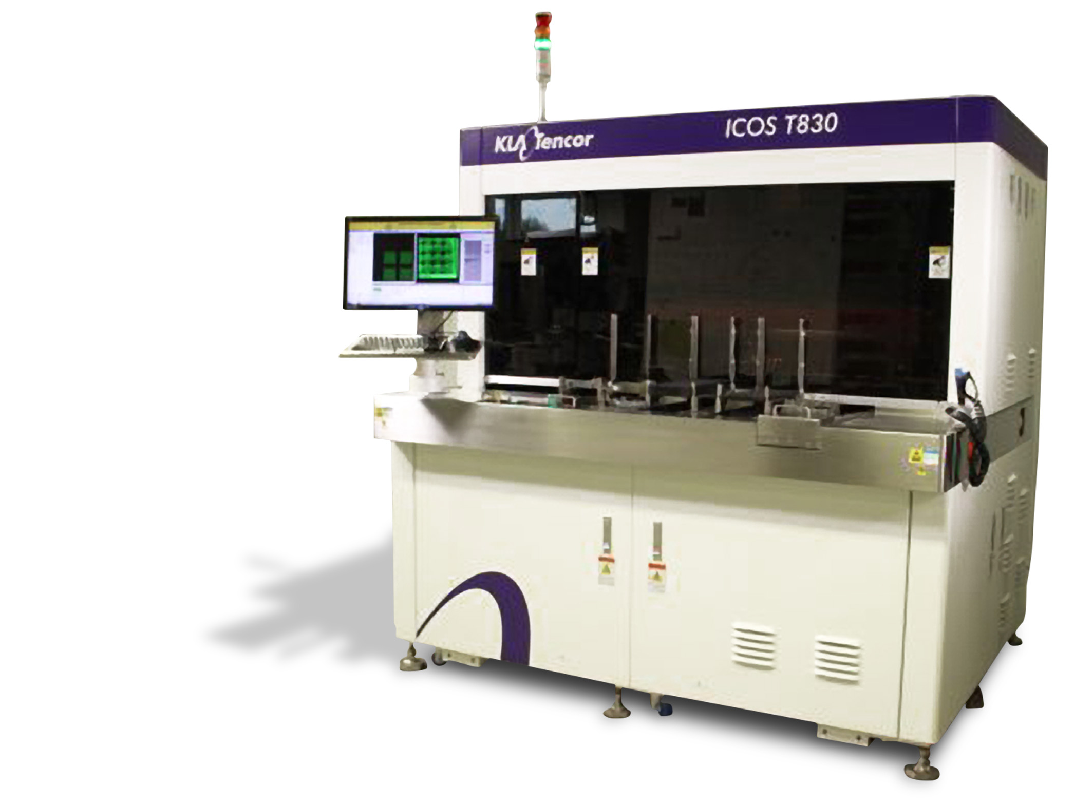 KLA-Tencor’s ICOS® T830 offers high-performance optical inspection of packaged integrated circuit (IC) components, providing accurate feedback on package quality for a wide range of device types and sizes.