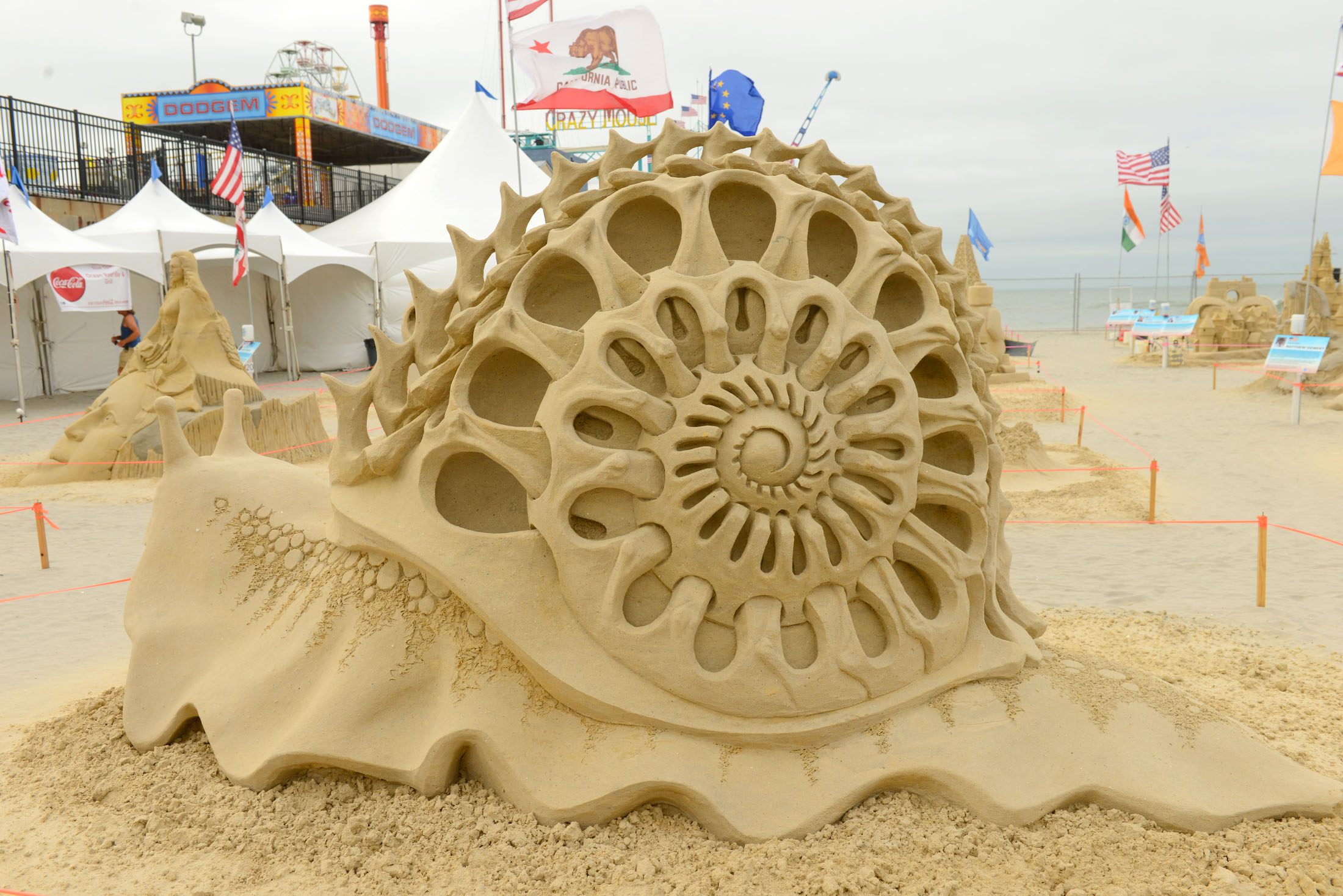 DO AC Sand Sculpting World Cup solo competition winner "Back Bone of Life: Tribute to Bio Diversity" by Jonathan Bouchard of Canada. (Peter Tobia/ACA) 