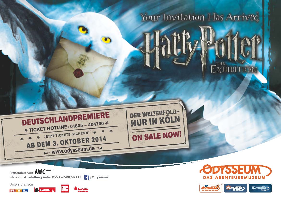 Harry Potter™: The Exhibition is now open at the science and adventure museum ODYSSEUM in Cologne, Germany. Exhibition closes March 1. Get your tickets at www.odysseum.de. 