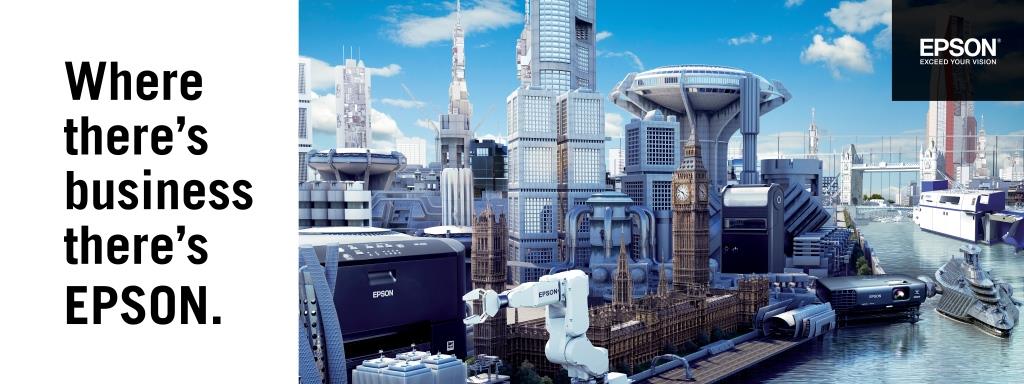 Epson's Cityscape brand campaign showcases innovative business solutions, underscoring its leadership in robotics, industrial applications, point-of-sale, projection, and printing