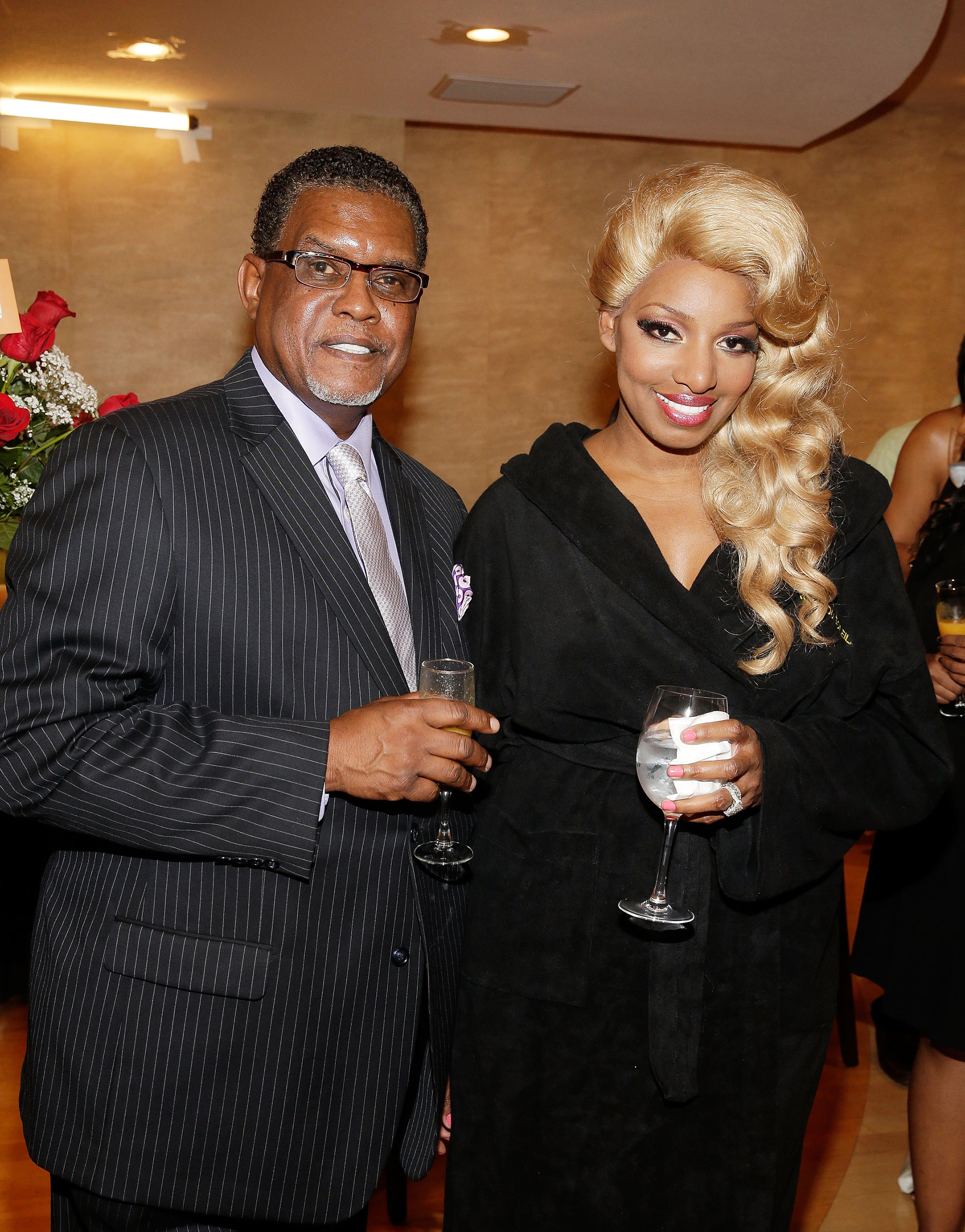 NeNe and Gregg Leakes at her debut performance in Zumanity, The Sensual Side of Cirque du Soleil in Las Vegas on June 27, 2014. Photo Credit: Isaac Brekken/Getty Images