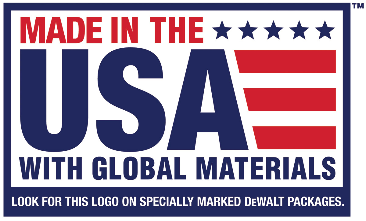 DEWALT Made in the USA with Global Materials