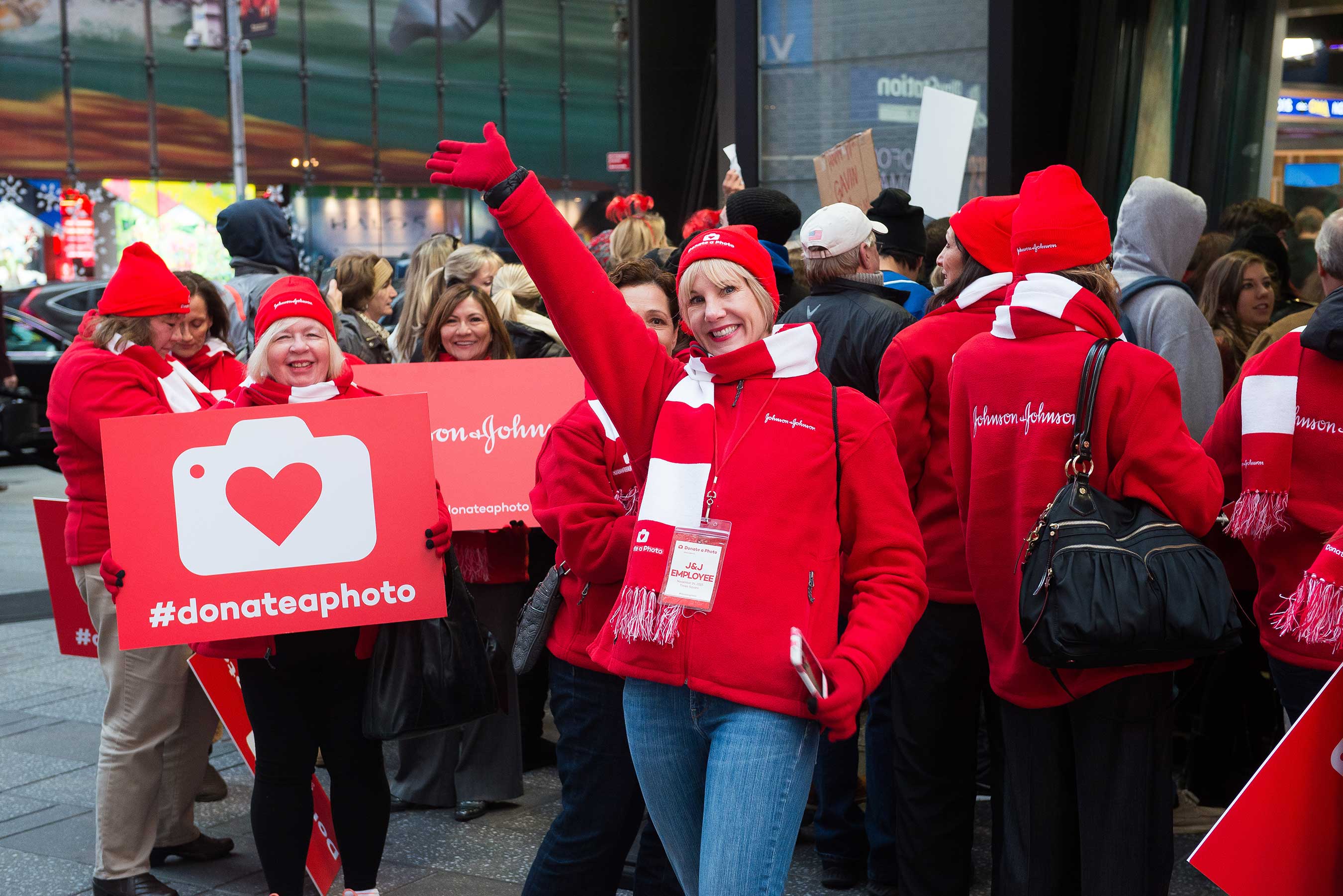 Johnson & Johnson kicks off the season of giving with Donate a Photo interactive giving experience in Times Square.
