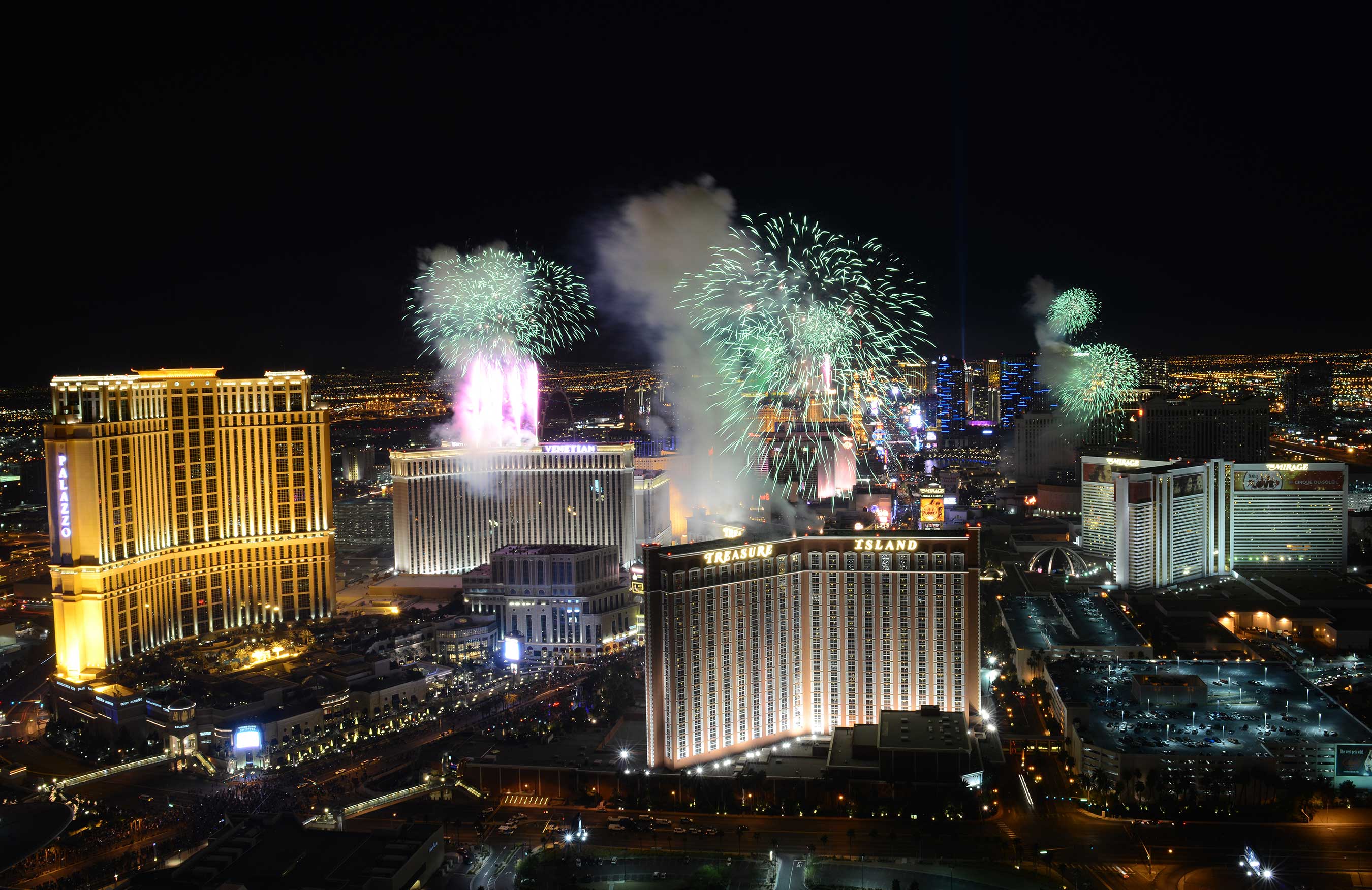 View of Las Vegas ringing in 2014 from Trump International Hotel.