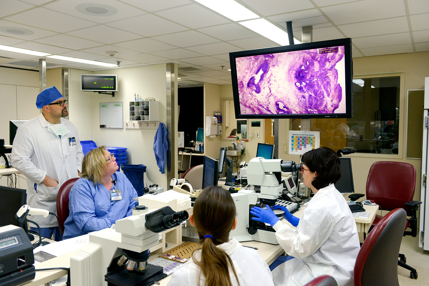 Pathologists use new technologies, such as digital pathology, to diagnose disease.