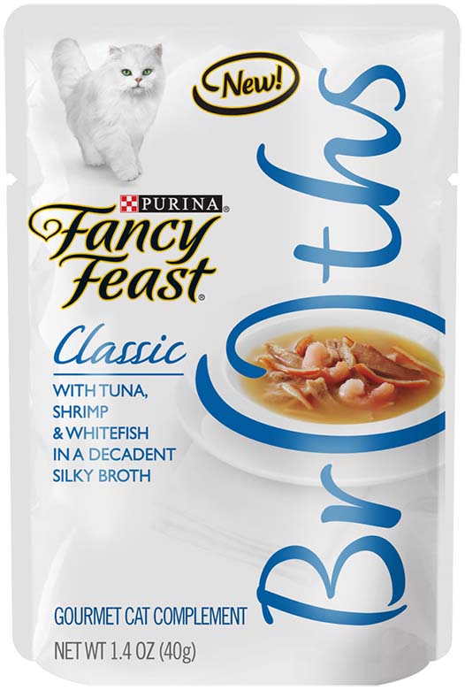 Fancy Feast(R) Broths are now available in eight varieties.