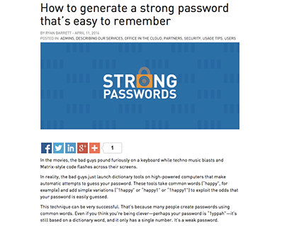 Creating a strong password