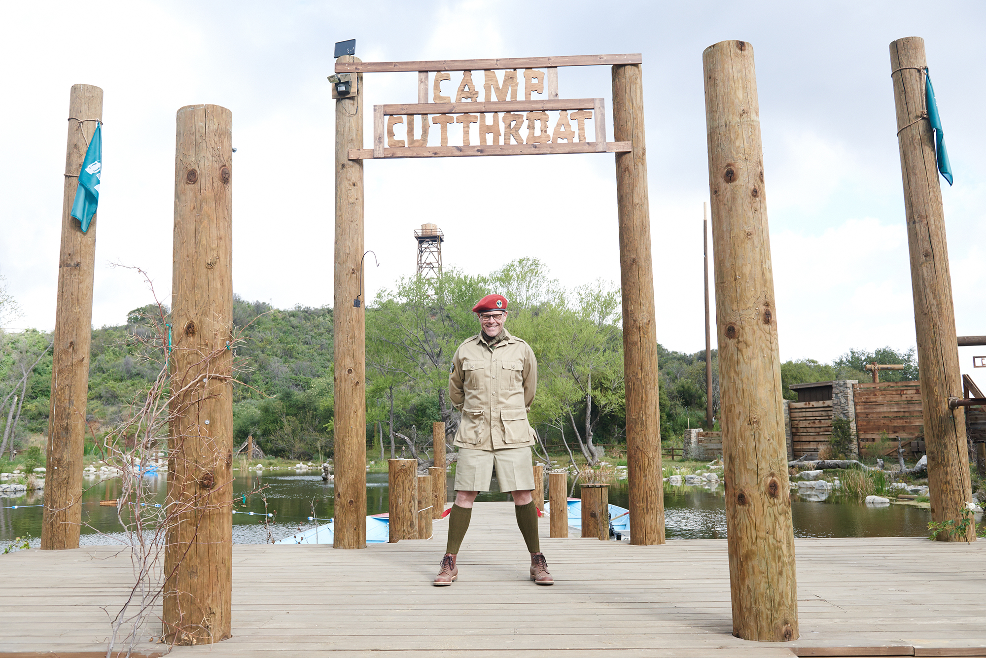 Host Alton Brown on Food Network's Camp Cutthroat