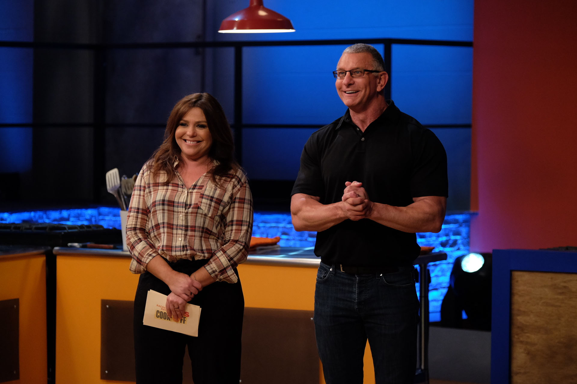 Host Rachael Ray with Guest Robert Irvine on Food Network's Rachael Ray's Kids Cook-Off