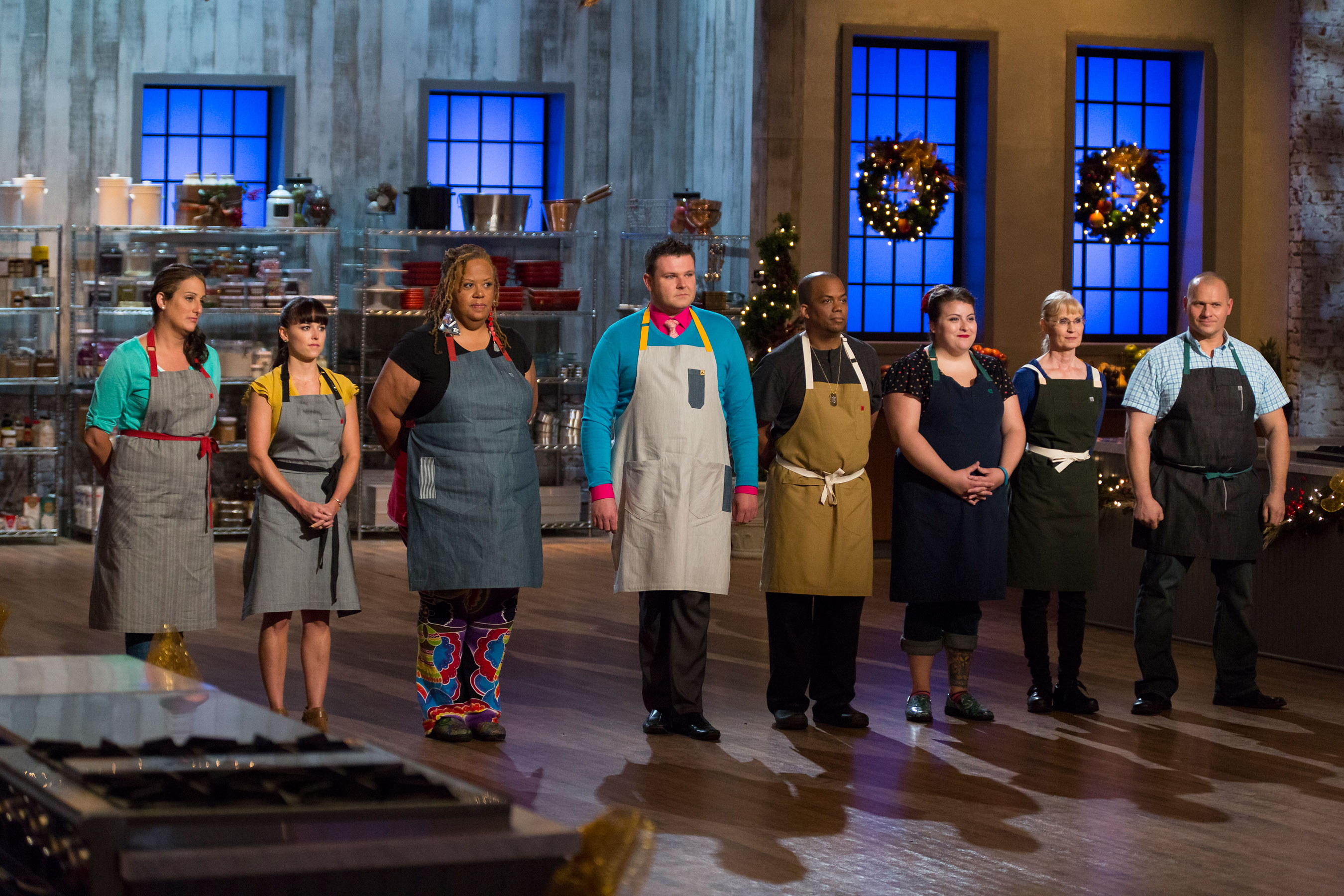Contestants on Food Network’s Holiday Baking Championship