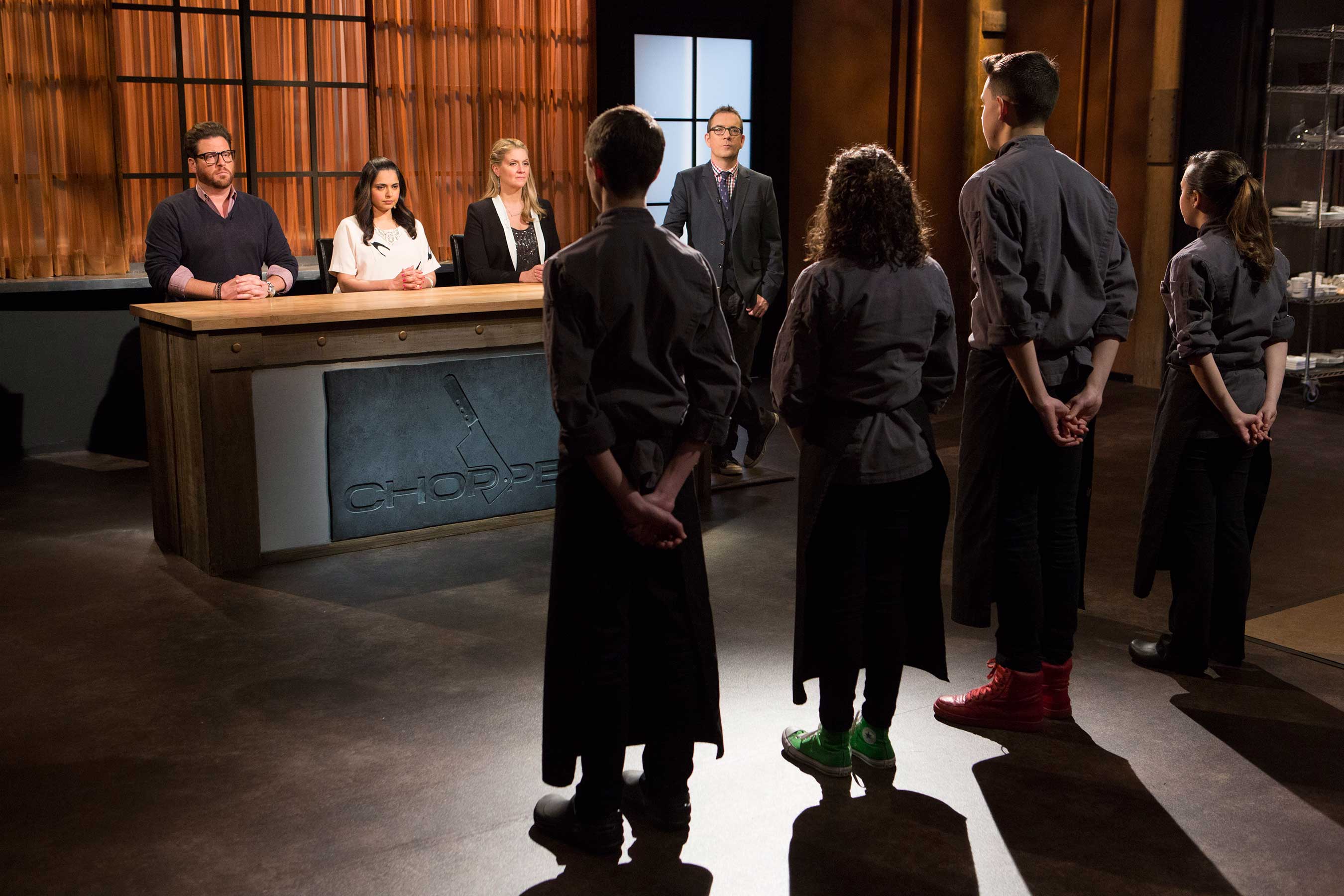 Host Ted Allen and Judges Scott Conant, Maneet Chauhan and Amanda Freitag Meet the Teen Competitors on Food Network's Chopped Teen Tournament