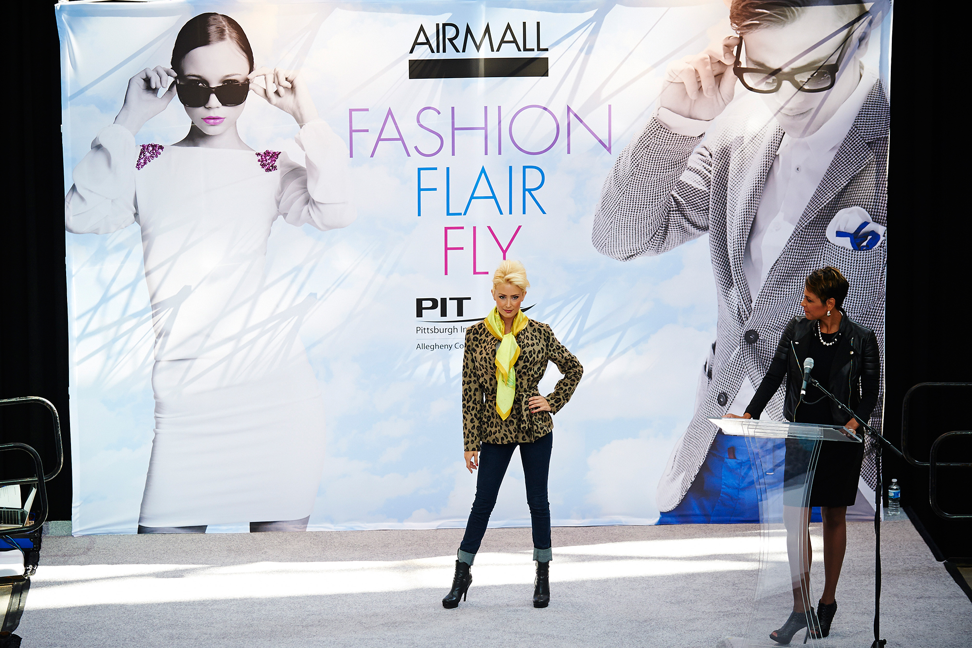 Runway fashion show during FLY2014 event at the AIRMALL at PIT