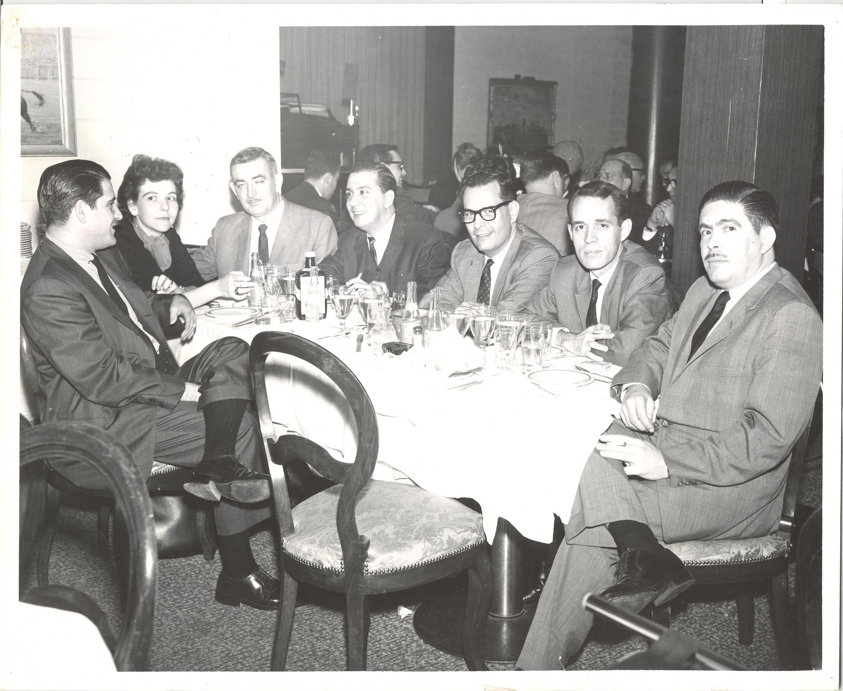 El Liborio restaurant 1963, Luis Diaz-Albertini, Pres. of SAMS, Sara Sunshine, VP of SAMS and others