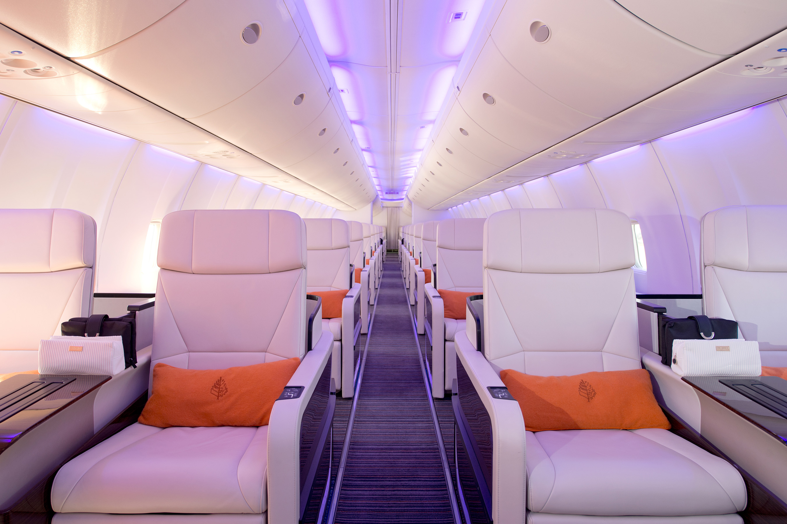 Contemporary design combined with. luxurious finishes is featured throughout the aircraft. The interior is light and fresh, featuring carefully placed contrasts in colour palette and texture.