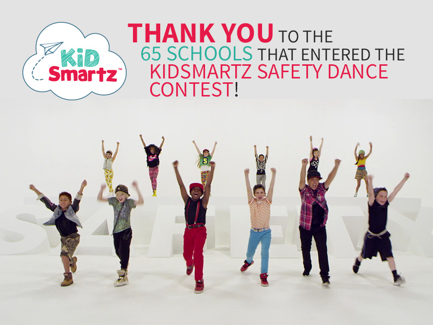 65 elementary schools from across the United States entered the KidSmartz Safety Dance Contest. Four winning schools earned the $10,000 cash prize from Honeywell. Learn more about personal safety for kids at: www.kidsmartz.org