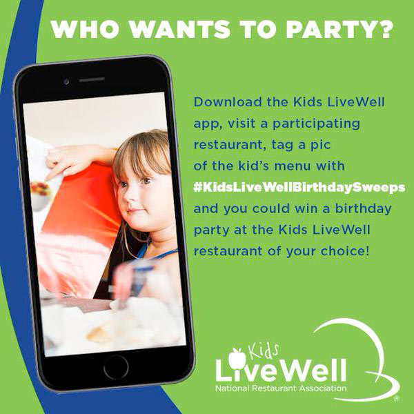 Win a birthday party at the Kids LiveWell restaurant of your choice