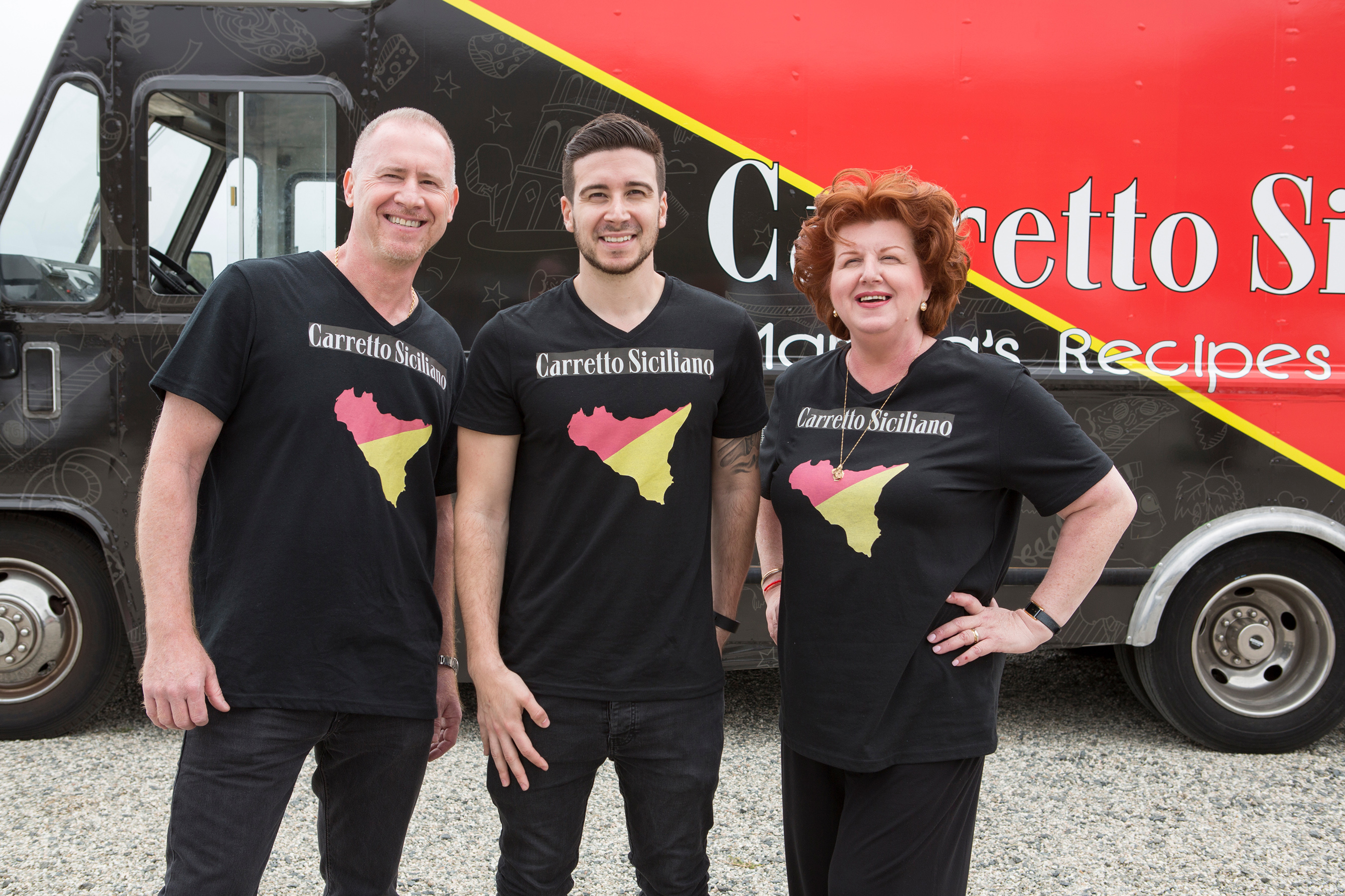 Team Carretto Siciliano, Angelo Giaimo, Vinny Guadagnino and Paola Guadagnino, on Food Network's The Great Food Truck Race