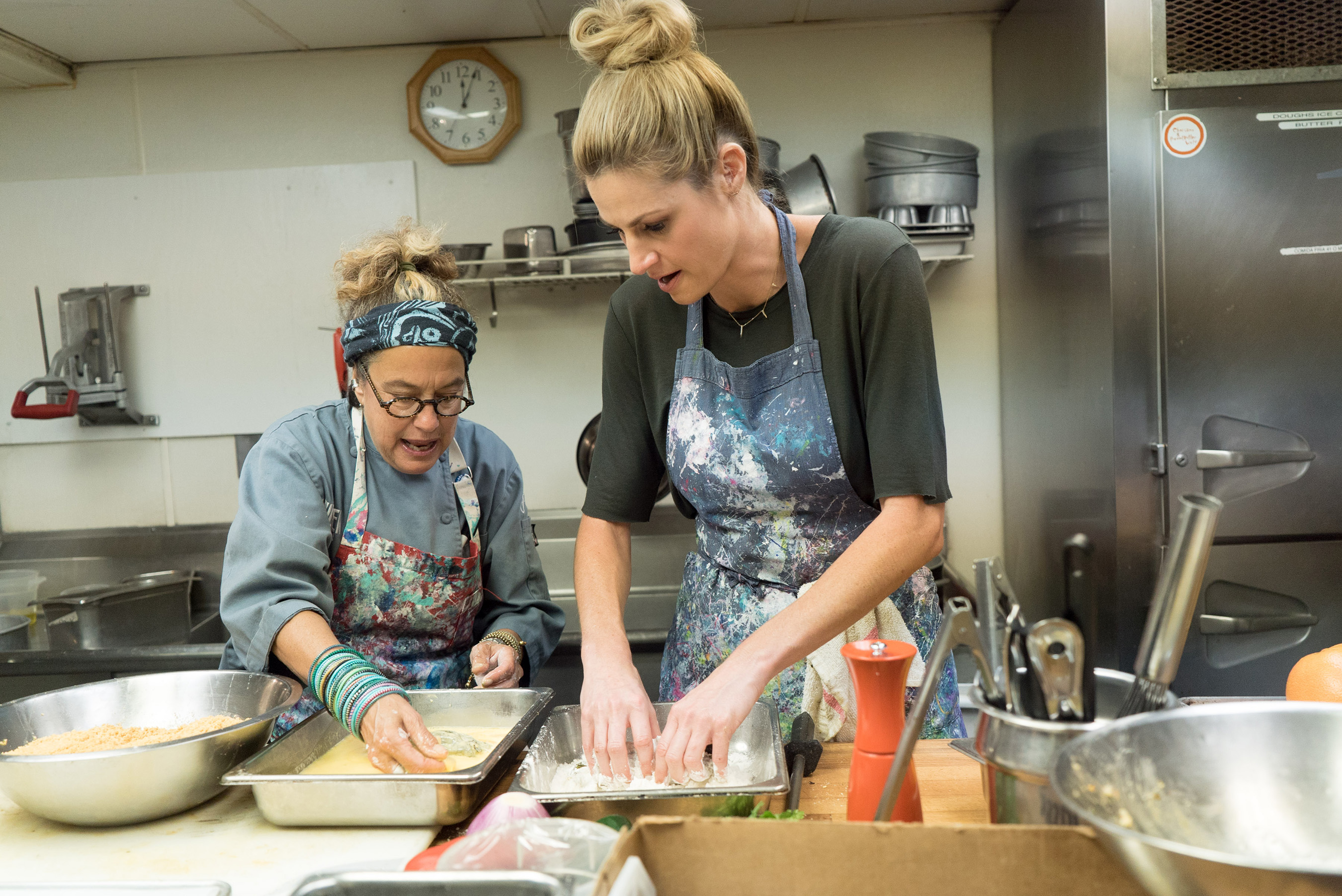 Susan Feniger and Erin Andrews on Food Network's Star Plates