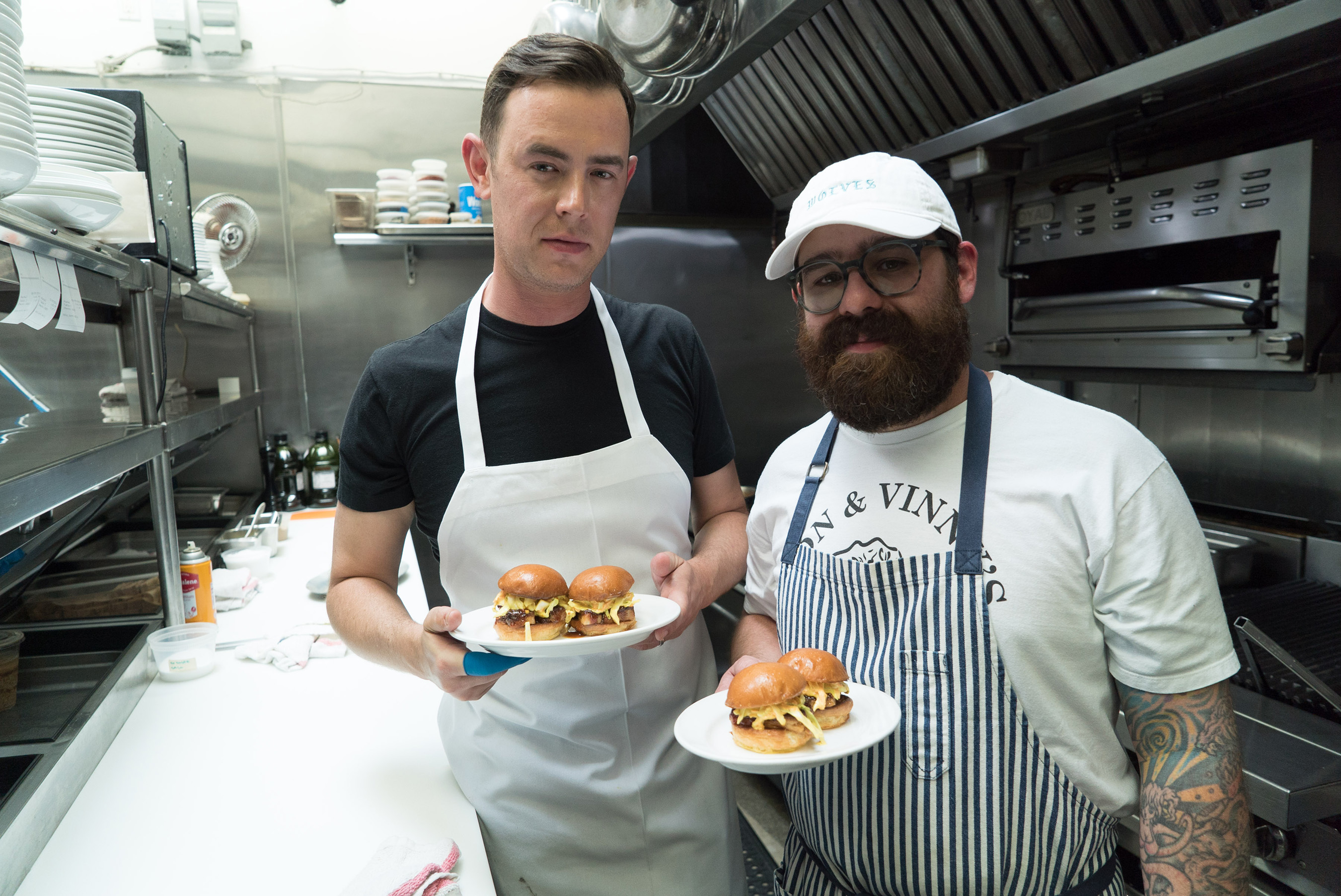 Vinny Dotolo and Colin Hanks on Food Network's Star Plates