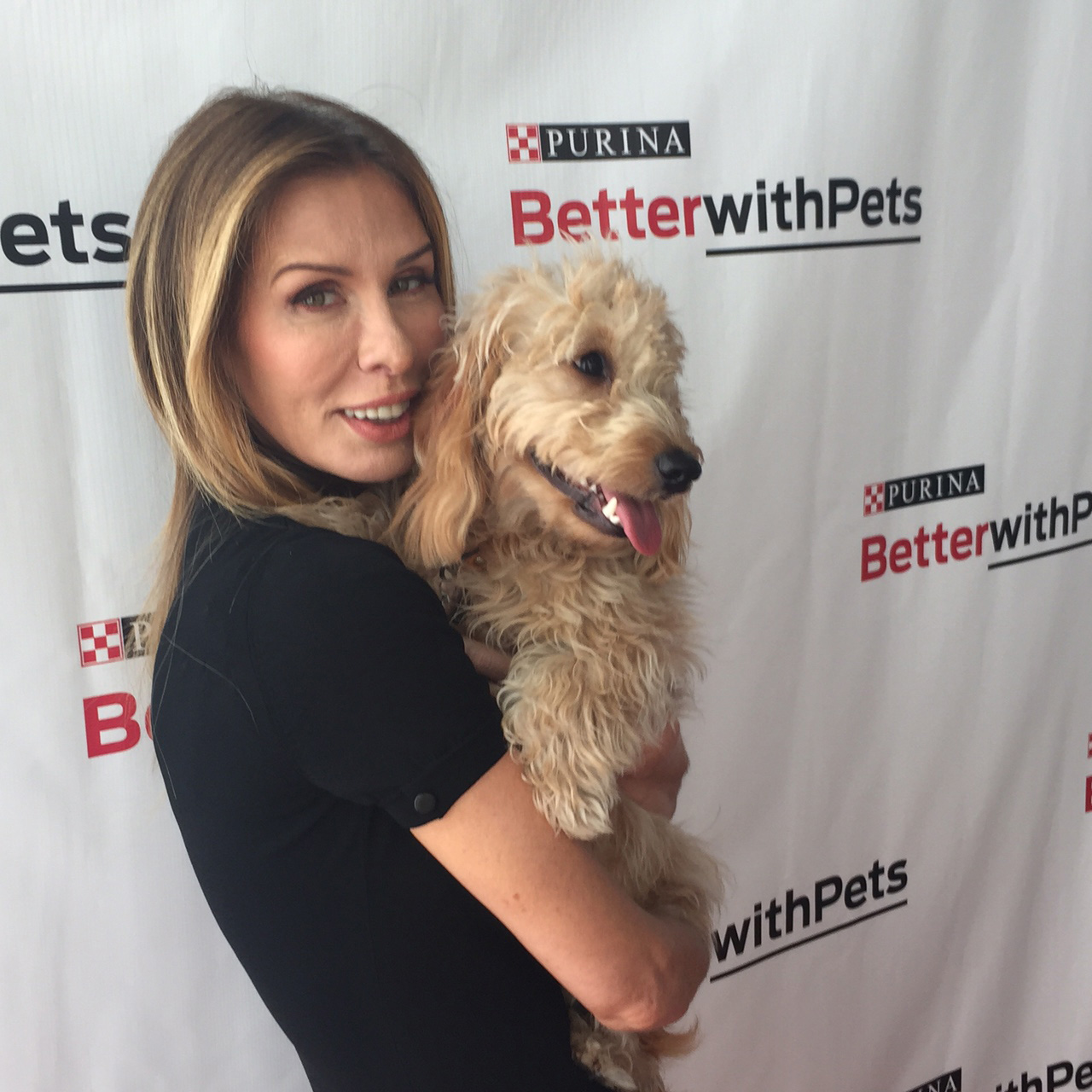 Author and TV personality, Carole Radziwill with her dog, Baby. Carole was a keynote speaker at Purina’s Better With Pets Summit.