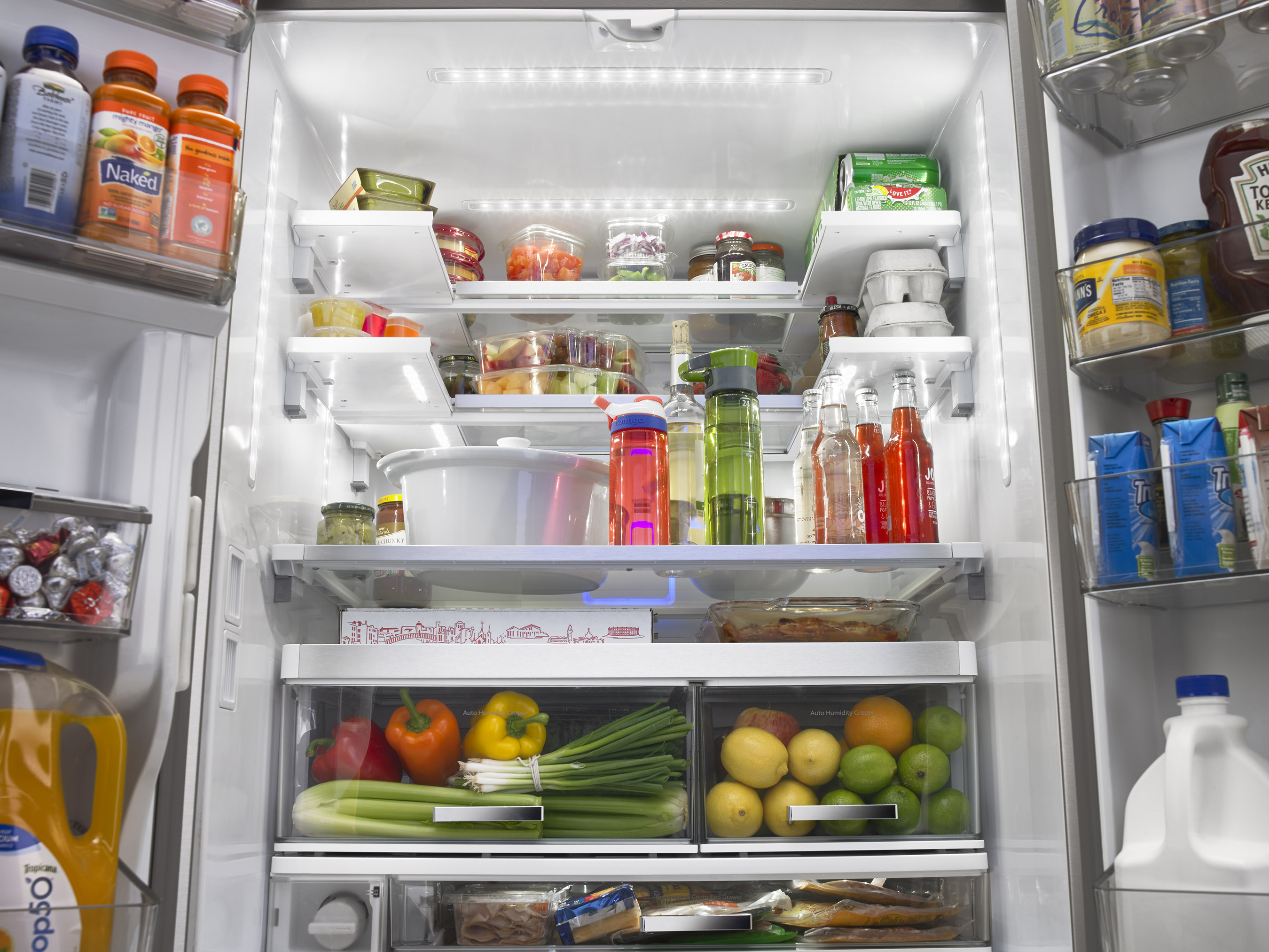 Completely re-imagined on the inside, the Whirlpool® Smart French Door Refrigerator is inspired by the pantry and designed to use space more efficiently so families can fit and find it all.