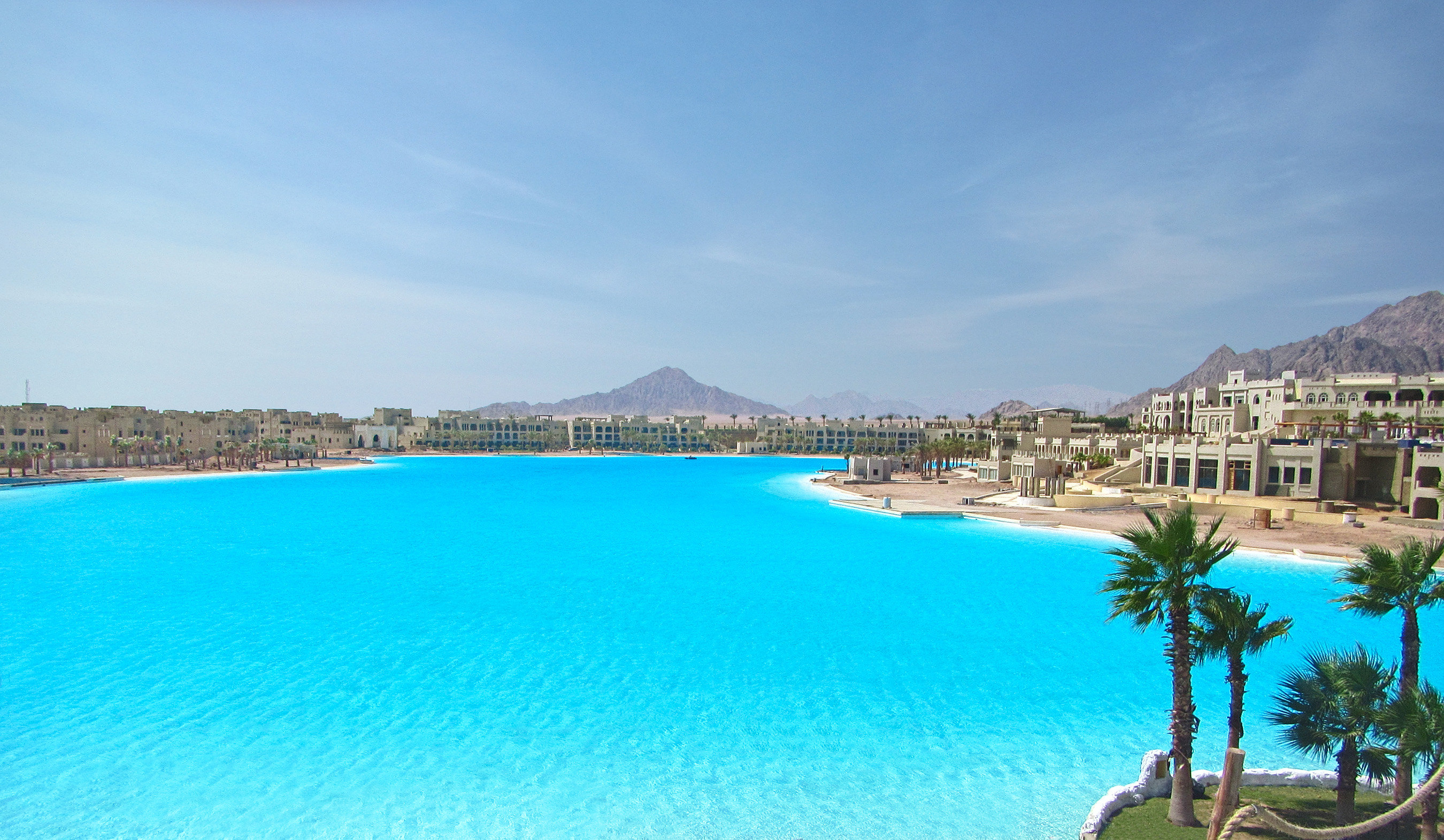 The 30-acre Crystal Lagoon is the main attraction of Citystars Sharm El Sheikh, a popular tourist resort in one of Egypt’s most luxurious coastal towns.