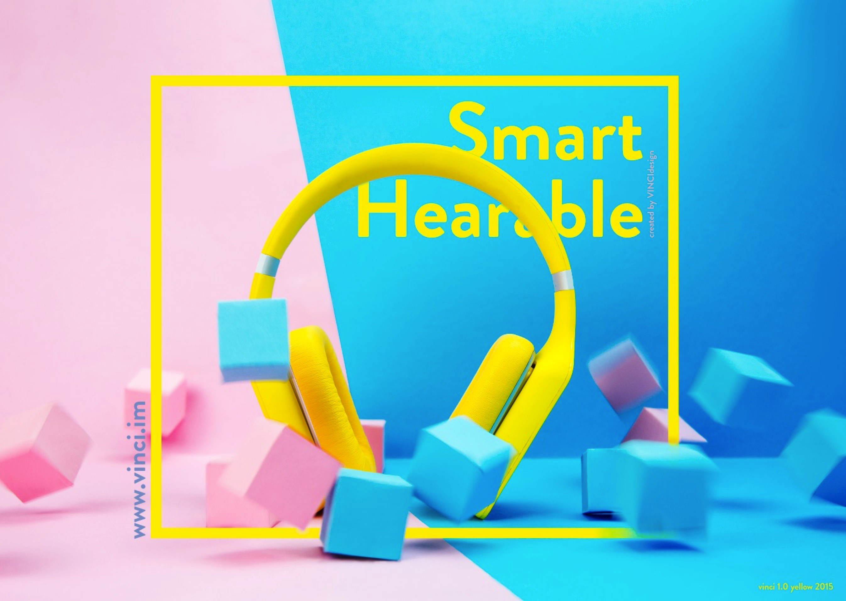 A VINCI Smart Hearable device in folk yellow from the official Facebook page of VINCI.