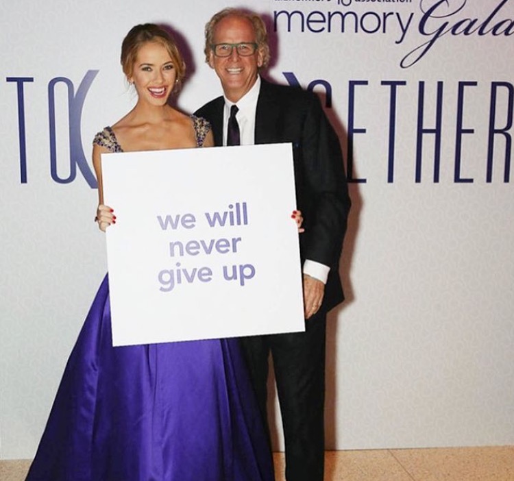 Miss USA 2015 Olivia Jordan showing support for Alzheimer’s disease with her father Bob Thomas