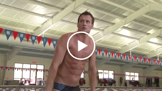 Ryan Lochte behind the scenes during a photoshoot with McCann Erickson