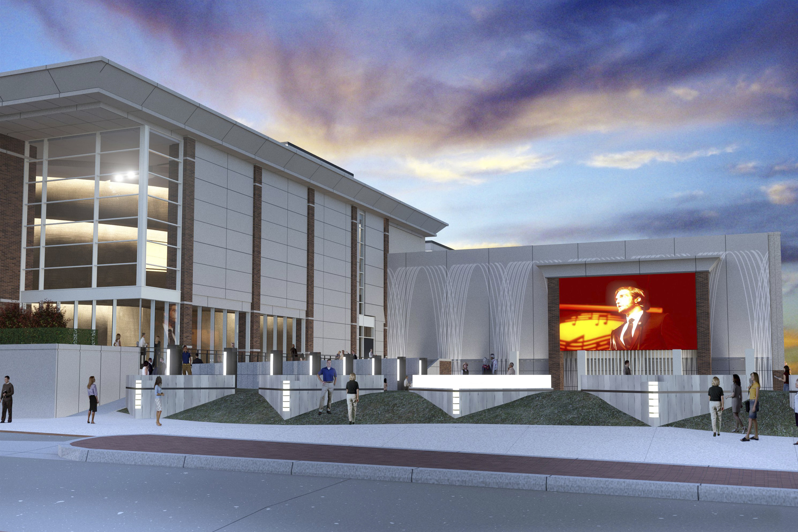 Rendering of the Outdoor Plaza, which will simulcast live performances within The McKnight Center and from stages around the globe
