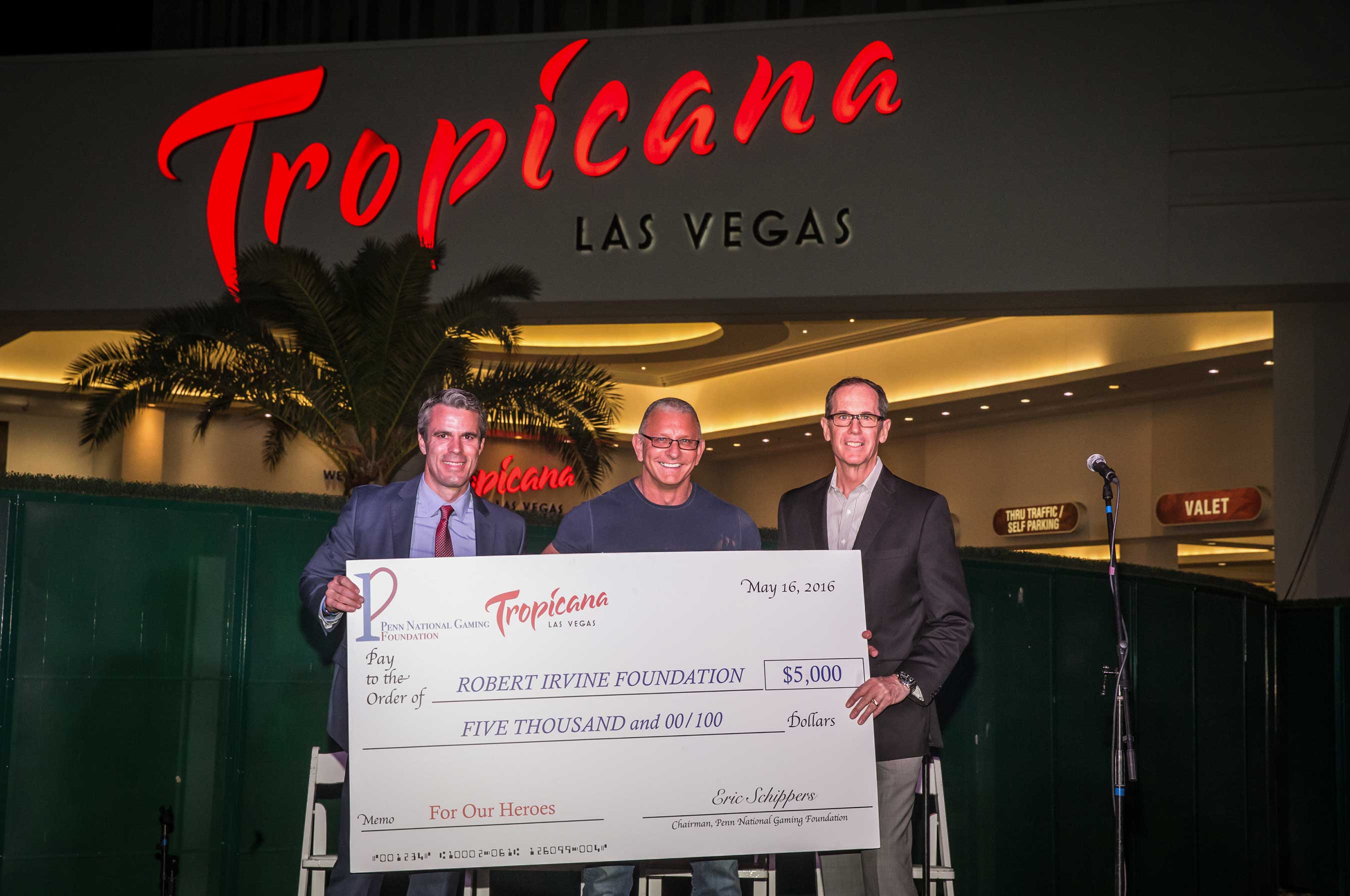 Tropicana Las Vegas presents Chef Irvine with a $5,000 check Credit: Erik Kabik Photography/ MediaPunch