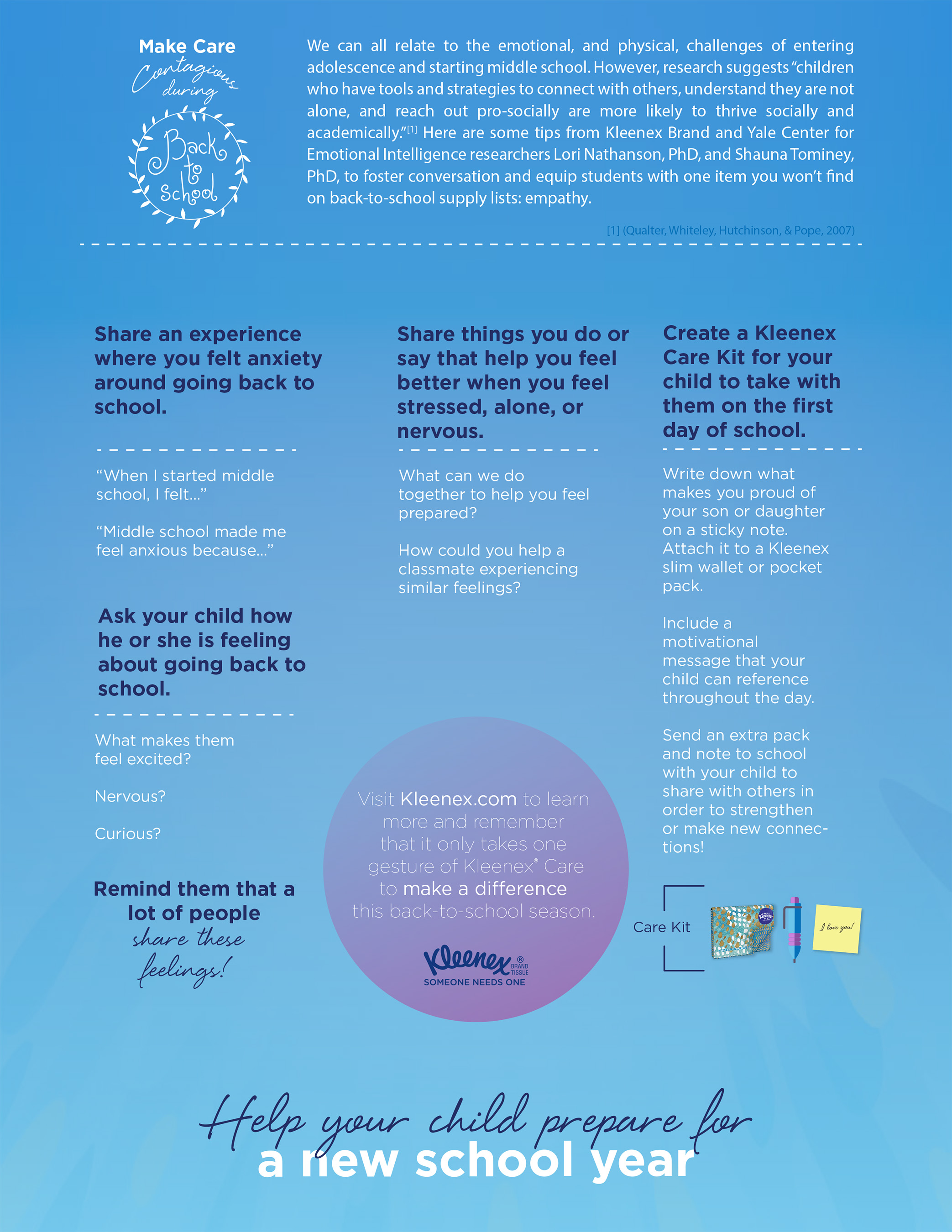 Kleenex® brand and Yale researchers share tips to help children prepare for a new school year.