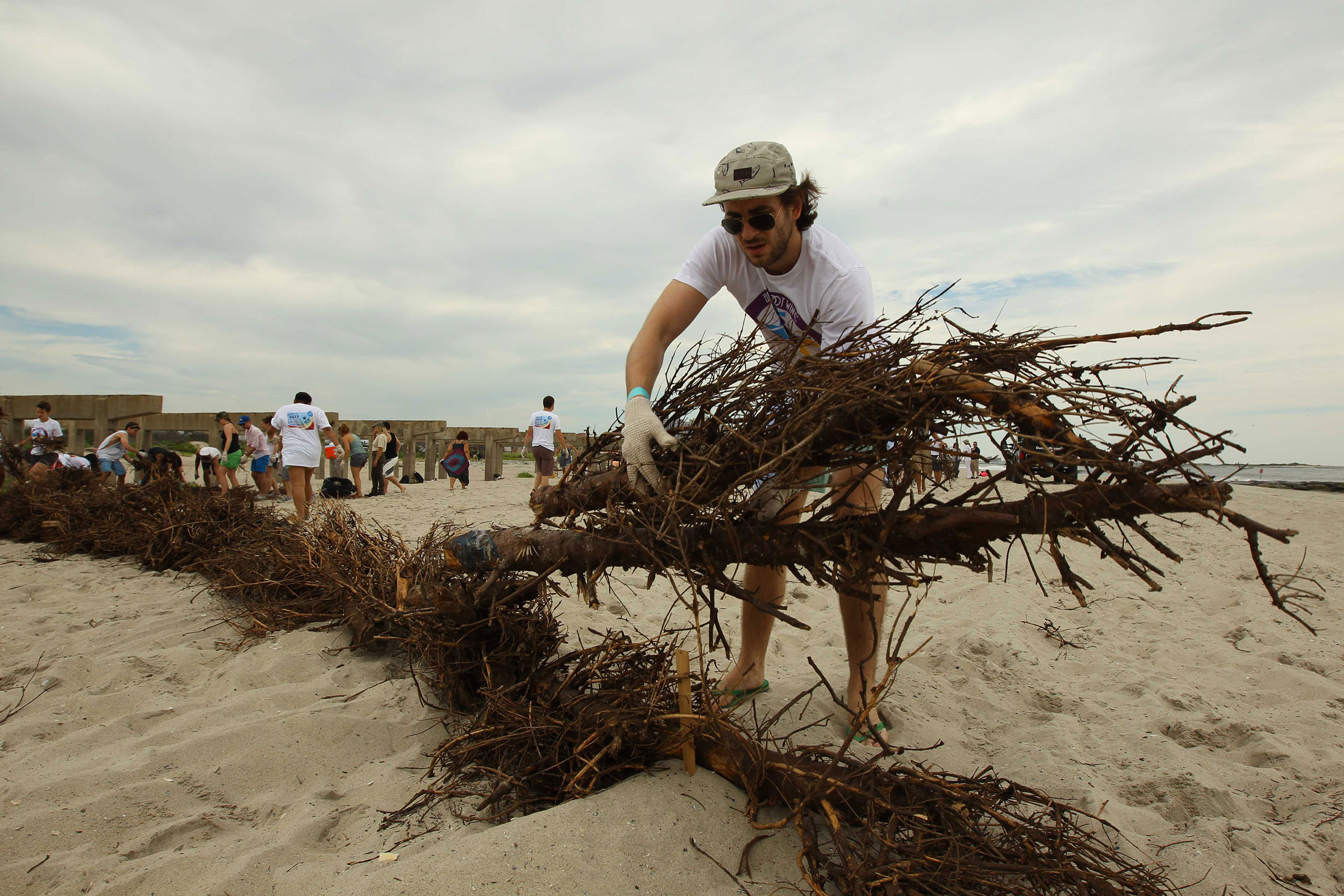 Volunteers Build Dunes at Rockaway Beach in 2013
