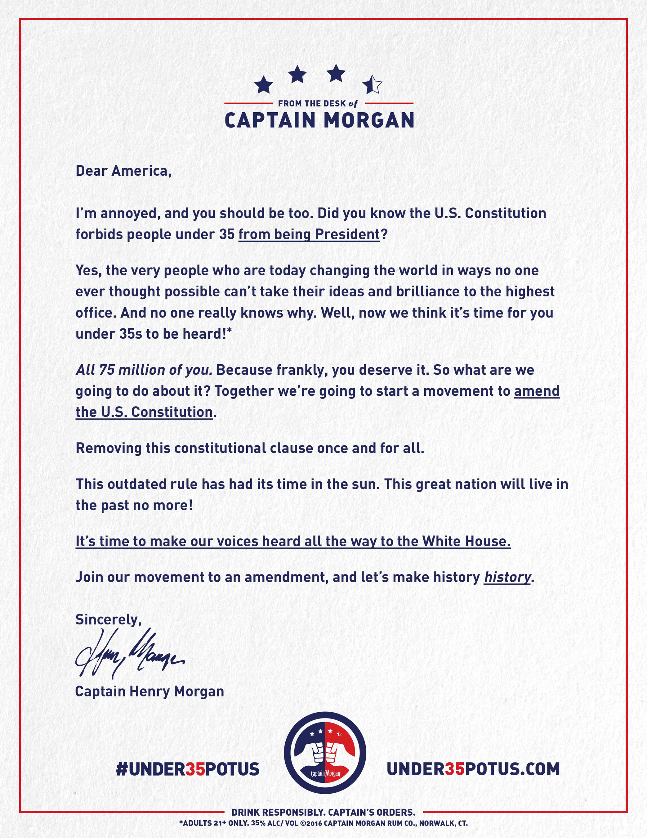 Captain Morgan Open Letter