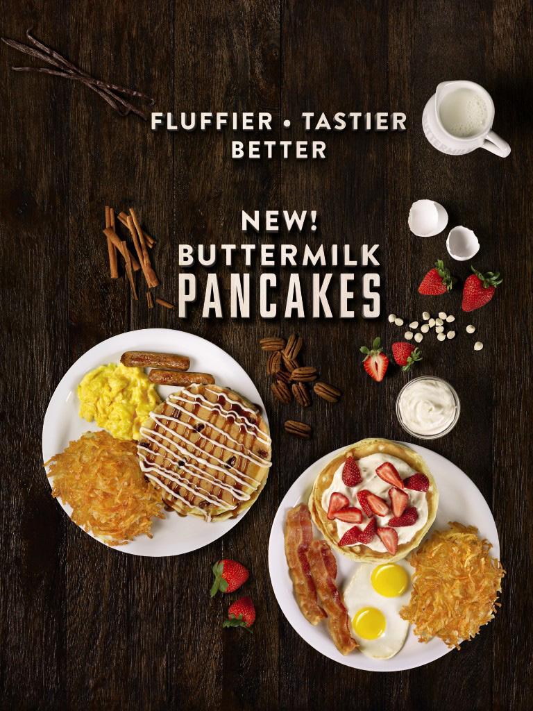 Denny’s New Buttermilk Pancakes, Packed with Fresh Ingredients Such as Real Eggs, Fresh Buttermilk and a Hint of Vanilla
