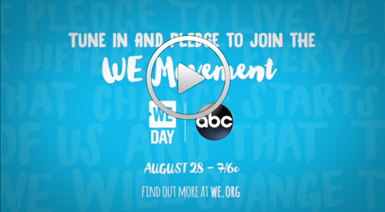 Join Natalie Portman, Common and Jennifer Hudson and pledge to be part of the WE Movement. Watch WE Day August 28 at 7 pm ET/6 pm CT on ABC.