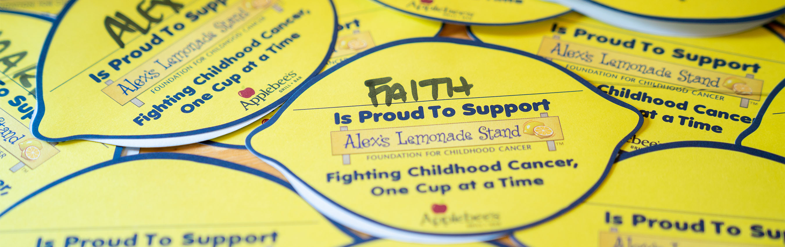 paper lemons with donor's name