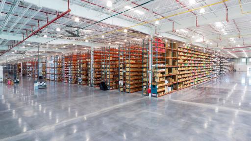 Interior of a warehouse building