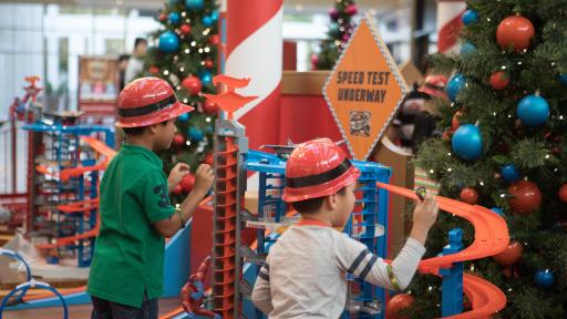 Children playing in Santa's workshop