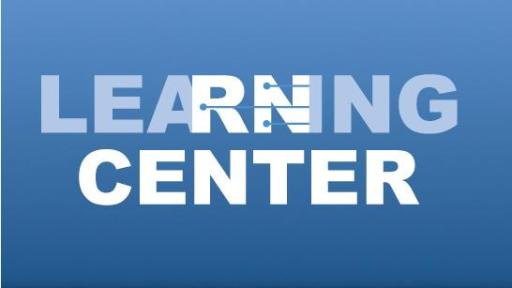 A blue graphic that says Learning Center.