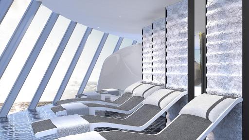 11 tile white tile loungers for relaxing.