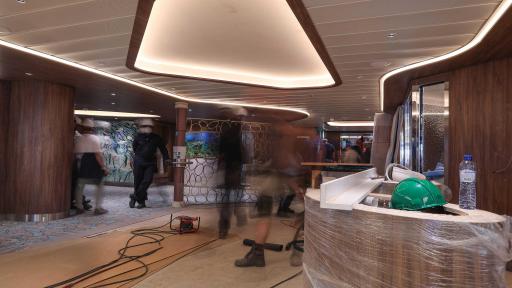 Darwin's Cove on Celebrity Flora in the final phases of construction at Shipyard De Hoop in Rotterdam, Netherlands.