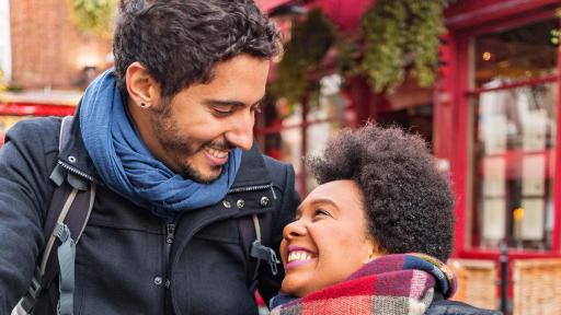 Couple shopping for gifts