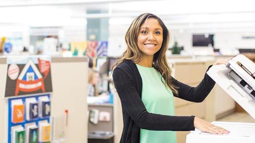 Women making a photocopy